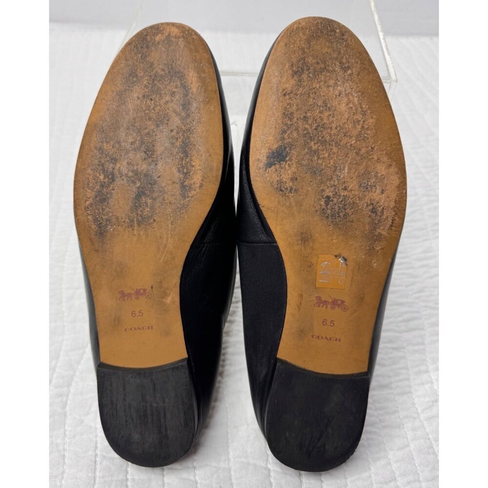 Coach Sienna Sherpa Black Leather Slip-on Slides Mules 6.5 - Picture 6 of 9